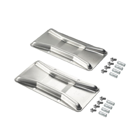 Krowne 28-201 Krowne Stainless Steel Front Caster Positioning Set Includes (2) Stainless Steel Chocks