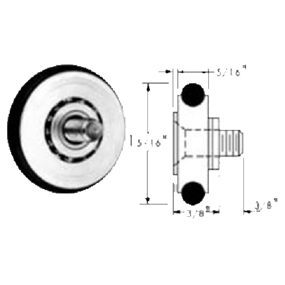 Franklin Machine Products 132-1032 Roller With Rubber Tire 1/4" 20 Threaded Stud Zinc Plated Steel