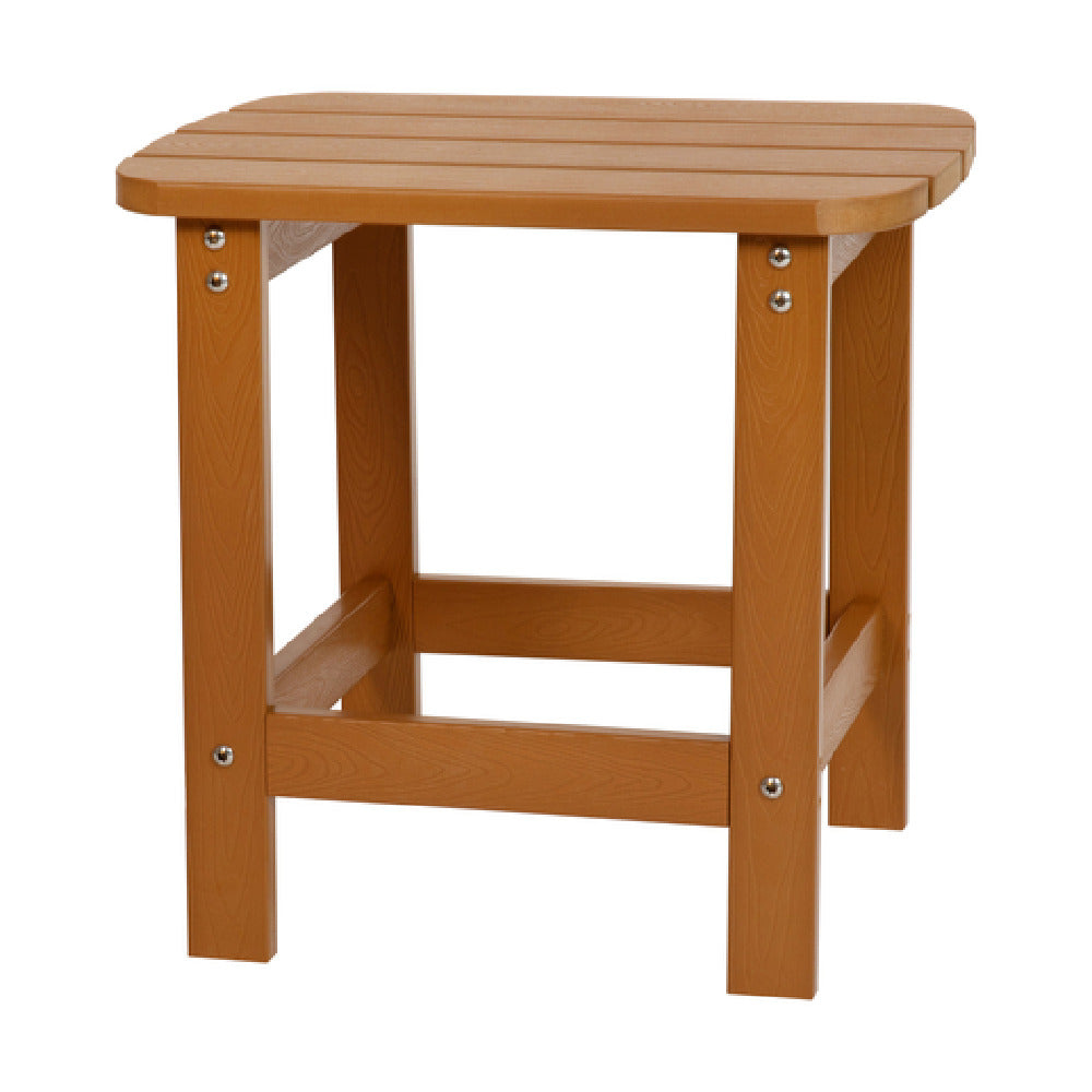 Flash Furniture JJ-T14001-TEAK-GG Charlestown Adirondack Side Table Poly Resin Wood