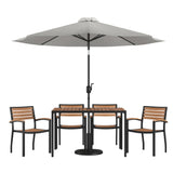 Flash Furniture XU-DG-304860064-UB19BGY-GG Patio Dining Table Set Includes (1) 48"W X 30"D Rectangular Table