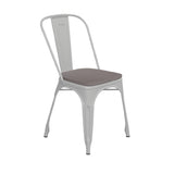 Flash Furniture CH-31230-WH-PL1G-GG Perry Stacking Side Chair 500 Lb. Weight Capacity