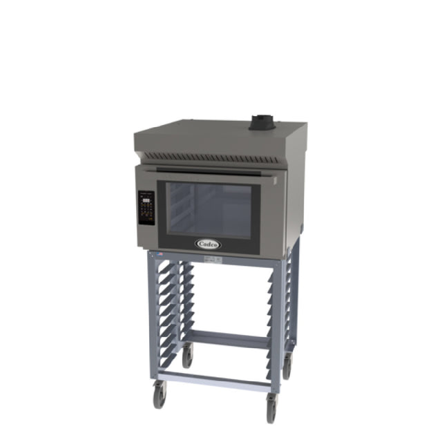 Cadco BLS-4FLD-1H Bakerlux™ LED Heavy-Duty Convection Oven Electric Single Full Size With Stand & Ventless Hood