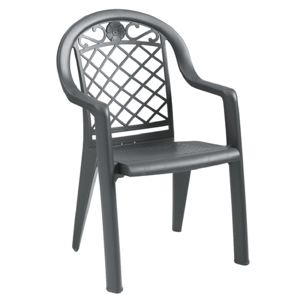 Grosfillex US103102 Savannah Highback Stacking Armchair Designed For Outdoor Use