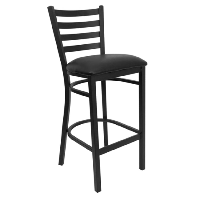 Flash Furniture XU-DG697BLAD-BAR-BLKV-GG Hercules Series Restaurant Bar Stool Metal Ladder Back