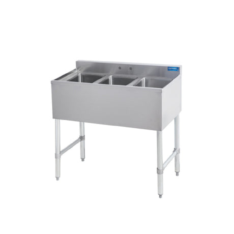 Sapphire Manufacturing SMBS-3 Underbar Sink Three Compartment 10"x14"x10" Compartments