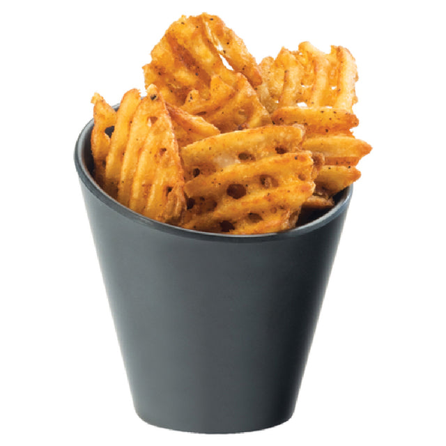 Cal Mil 3600-65M French Fry Crock 4-1/4" Dia. X 4-1/4"H Melamine Black Faux Slate