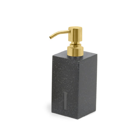 FOH RSP033BKR12 10oz Morocco Pump Onyx With Matte Brass Top Includes One RSP004BKR12-BTM 10oz Morocco Soap Pump Base Onyx