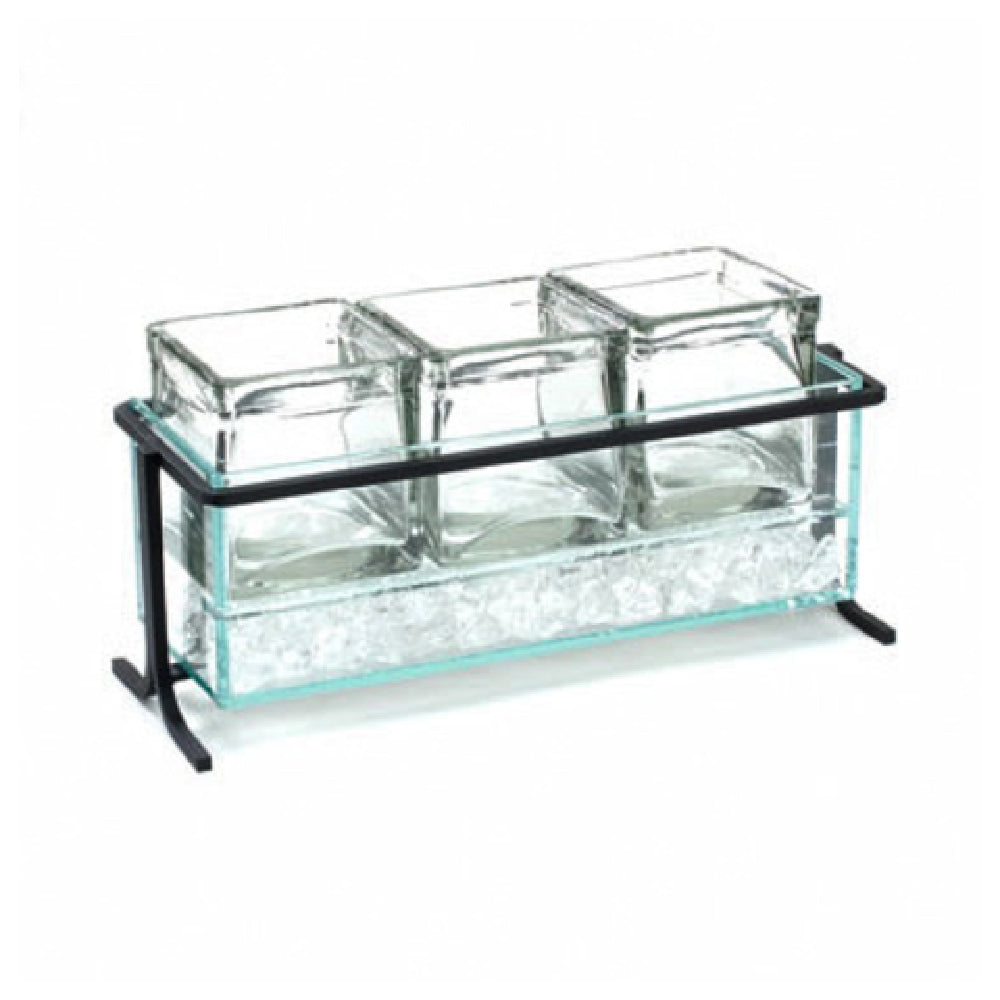 Cal Mil 1806-5-13 Jar Caddy 13-1/2"W X 5-1/2"D X 7"H (3) Glass Jars