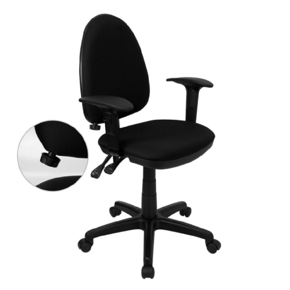 Flash Furniture WL-A654MG-BK-A-GG Linus Swivel Task Chair 35-1/2" To 39-1/2" Adjustable Height