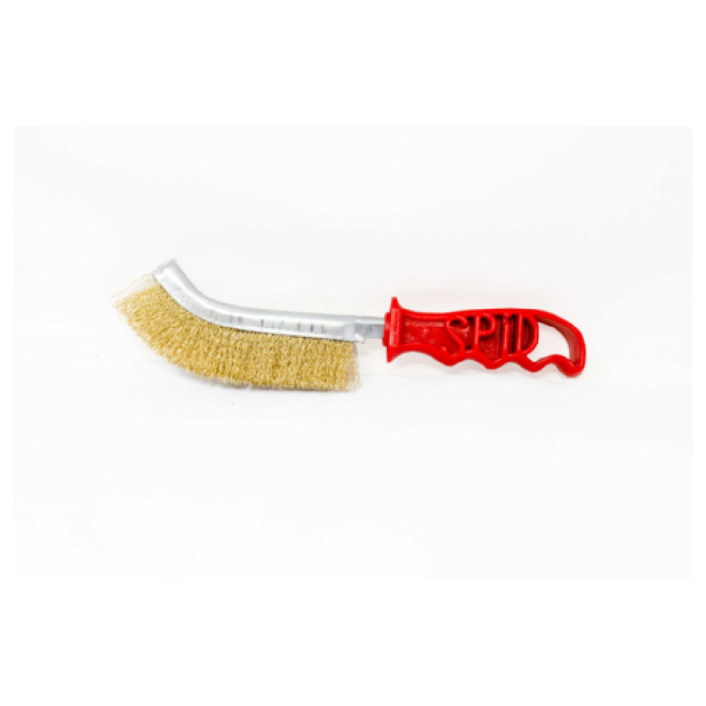 Omcan 16469 (16469) Wire Panini Brush Brass Wire Bristles Red Plastic Handle