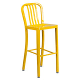 Flash Furniture CH-61200-30-YL-GG Bar Stool 500 Lb. Weight Capacity Vertical Slat Back