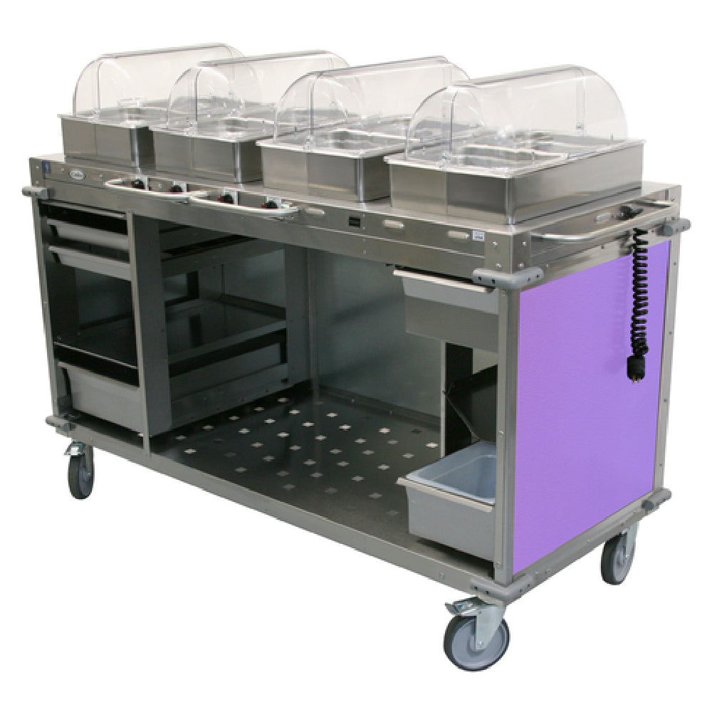 Cadco CBC-HHHH-L7 MobileServ® Mobile Hot Buffet Cart (4) Hot Full Size Buffet Servers