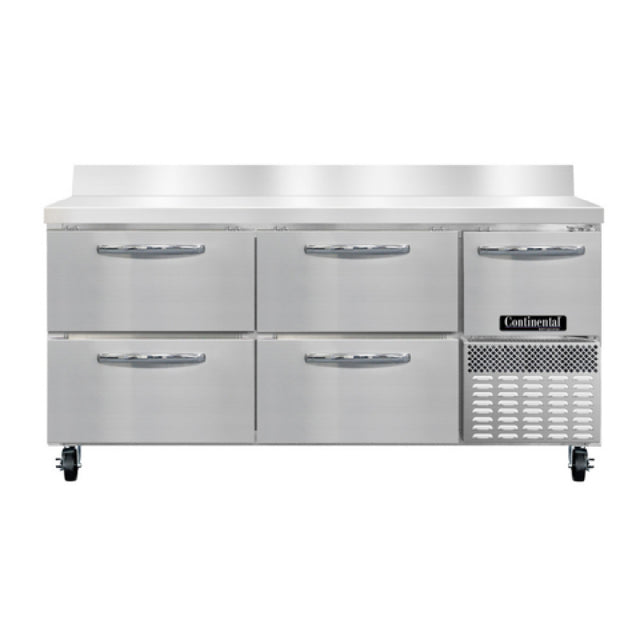 Continental Refrigerator RA68SNBS-D Refrigerated Base Shallow Depth Worktop Unit