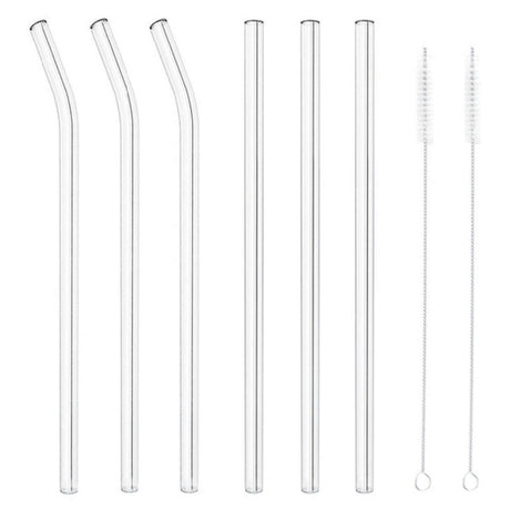 Paderno 41495-08 Glass Straw Set With Brushes 8-1/2"L X 1/4"W