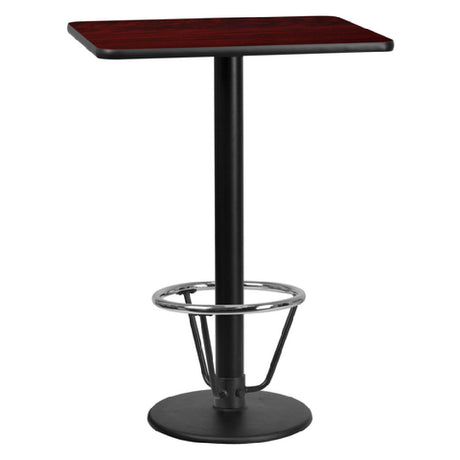 Flash Furniture XU-MAHTB-2430-TR18B-3CFR-GG Table 30"W X 24"D X 43-1/8"H Bar Height