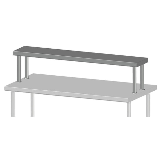 SPG TSS-18-10 - Universal Stainless Single Overshelf, 10" Wide, Stainless Steel (priced Per Linear Foot)