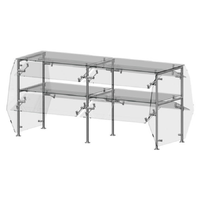 Premier Metal & Glass TMTIR-A CHOICE™ Adjustable Self-Service Sneeze Guard Double Sided Guard With Top Shelf