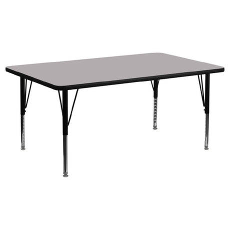 Flash Furniture XU-A3072-REC-GY-T-P-GG Activity Table 72"W X 30"D X 16-1/8" To 25-1/8" Adjustable Height