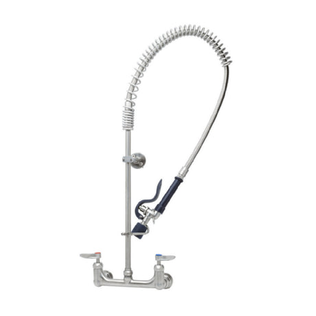 T&S Brass S-0133-CR-BJ EverSteel 8” Wall Mount Mixing Faucet With Body 18” Riser