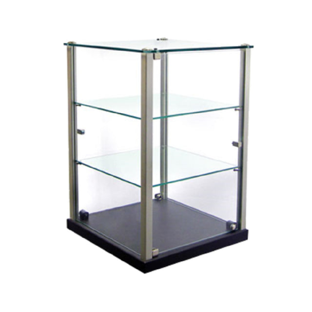 Equipex TP-353 Ambient Display 14"W X 14"D X 20-3/4"H 2 Glass Shelves And Top Plus MDF Base