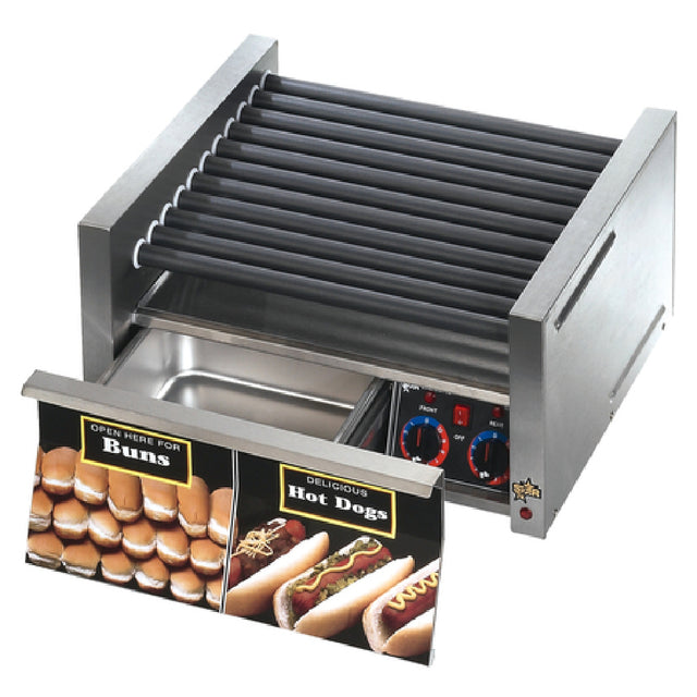 Star 45STBDE Grill-Max® Hot Dog Grill Roller-type With Integrated Bun Drawer