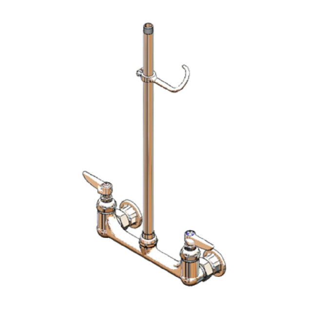 T&S Brass B-0133-09 Faucet 8" OC Wall Mount With 18" Riser Quarter-turn Eterna Cartridges