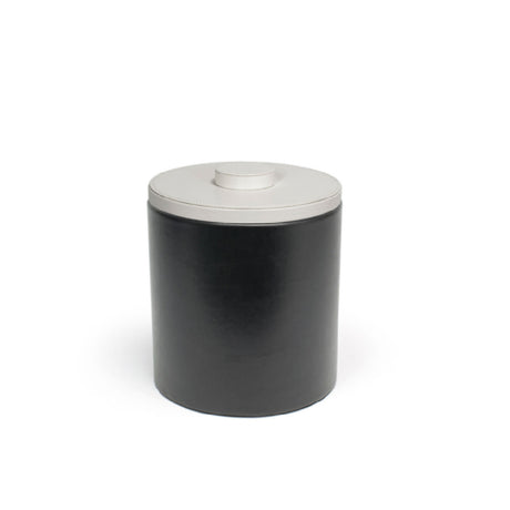 FOH RIB046BKL21 3.5qt Round London Ice Bucket Black With White Lid Includes One RIB017BKL21-BTM 3.5qt Round London Ice Bucket Base Black