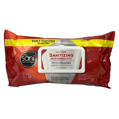 Franklin Machine Products 141-2152 Sani Professional® Table Turners® Sanitizing Wipes 9" X 8" Wipe