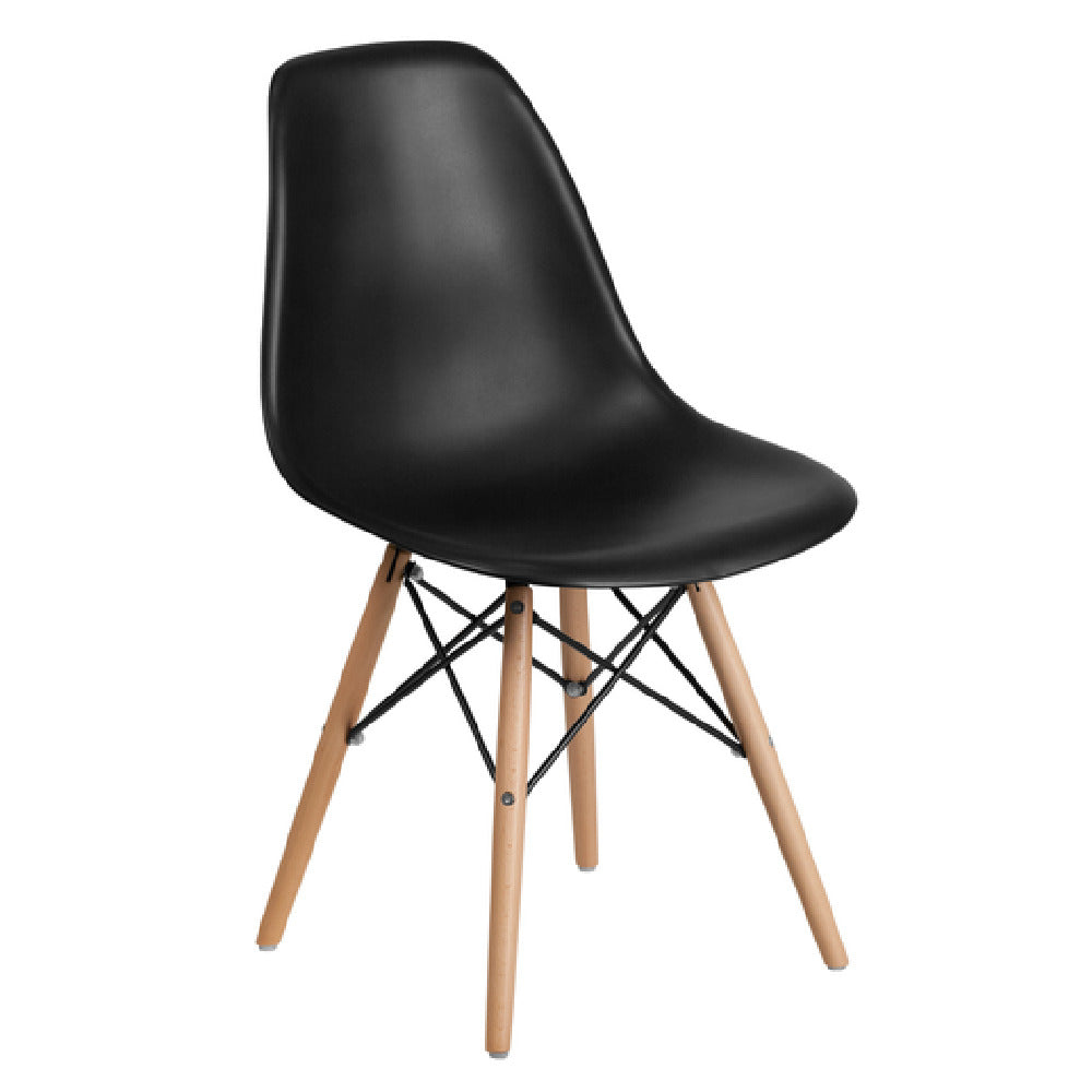 Flash Furniture FH-130-DPP-BK-GG Elon Series Accent Side Chair Contoured Design