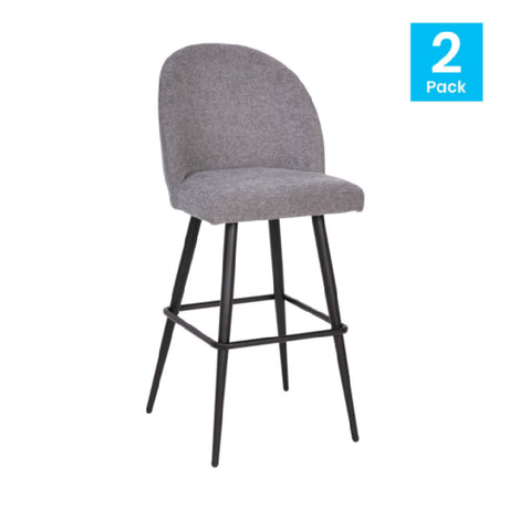 Flash Furniture AY-1026H-30-GYFAB-GG Lyla Bar Stool 300 Lb. Weight Capacity 30" Seat Height