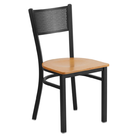 Flash Furniture XU-DG-60115-GRD-NATW-GG Hercules Series Restaurant Chair Metal Back With Grid Design