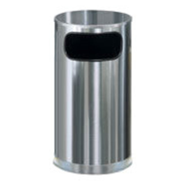 Rubbermaid FGSO16SSSGL - European Series Indoor Receptacle, 12 Gallon, 15" Dia. X 28"H