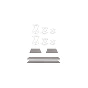 FOH BST049MUM28 Buffet Essentials Bamboo Clear Glass On Natural Includes Two BRI005WHI28 Twist Risers Set Of 3 White