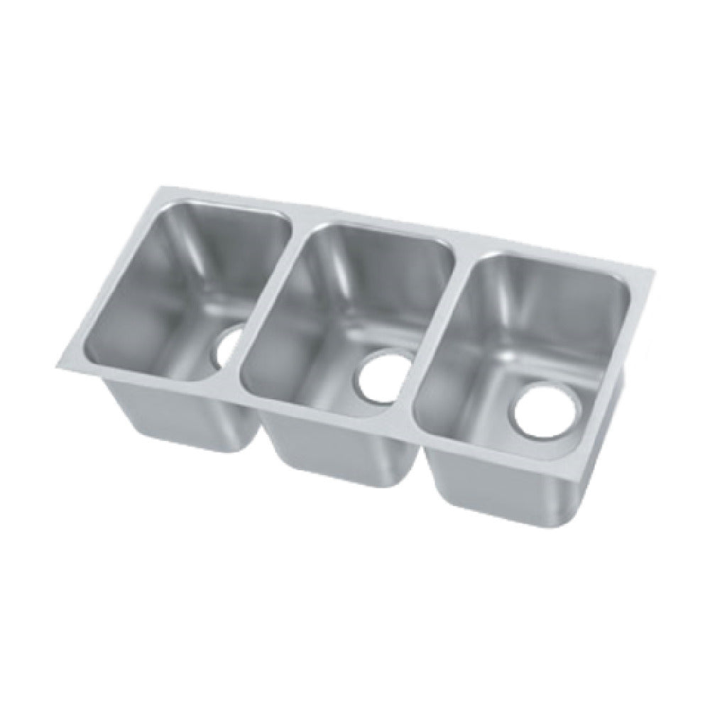 Vollrath 10103-1 Weld-In / Undermount Sink Three Compartment 14"W X 10"D X 10" Deep