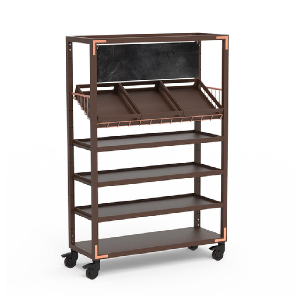 Steelite MGCCAN03DCXW Canvas Grab And Go Signage Unit Dark Brushed Copper On Casters