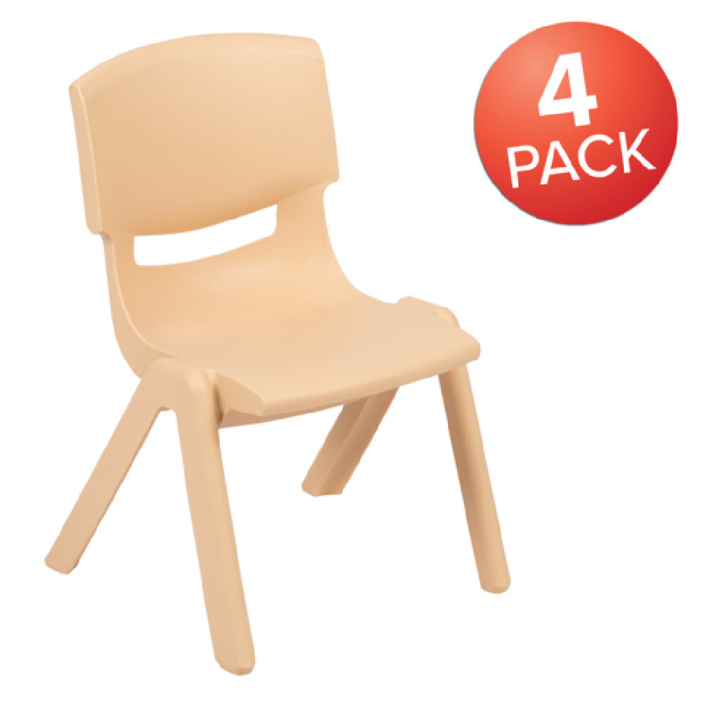 Flash Furniture 4-YU-YCX4-003-NAT-GG Whitney Stacking Chair 154 Lb. Weight Capacity