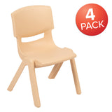 Flash Furniture 4-YU-YCX4-003-NAT-GG Whitney Stacking Chair 154 Lb. Weight Capacity