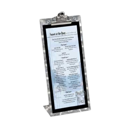 Menu Solutions MTCL-411_BRUSH Table Tent Holds 4-1/4" X 11" Insert Single Panel