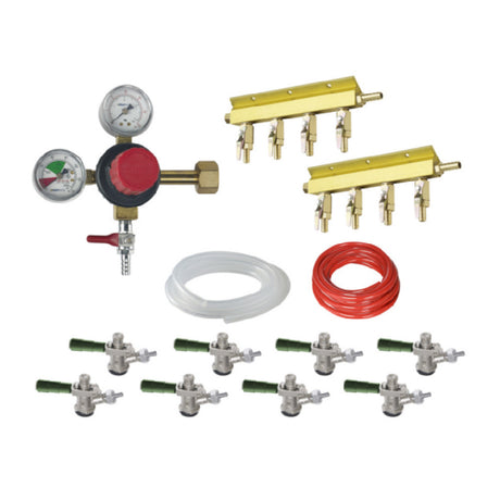 Krowne BEERKIT8 Draft Beer Kit For Unit With (8) Faucets Includes: CO2 Tank Mount Primary Regulator