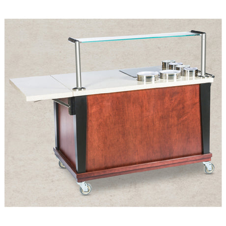 Bon Chef 50046 Induction Action Cart 54-1/2"L X 30"W X 49"H Solid Surface Counter Top With Solid Surface Drop Leaf