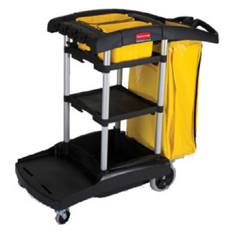 Rubbermaid FG9T7200BLA - High Capacity Cleaning Cart, 49-3/4"L X 21-3/4"W X 38-3/8"H