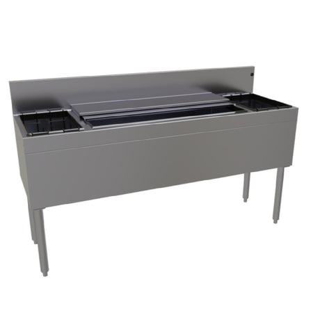 Glastender CBA-60-CP10 Underbar Ice Bin/Cocktail Unit With Bottle Well Storage