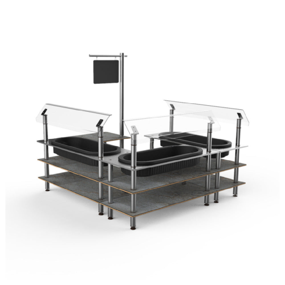 Steelite MGCMLB03GSXF Mogogo Buffet Solutions Modular Chilled Salad Station 3-tier