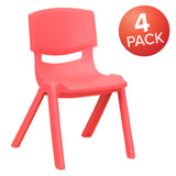 Flash Furniture 4-YU-YCX4-001-RED-GG Whitney Stacking Chair 176 Lb. Weight Capacity