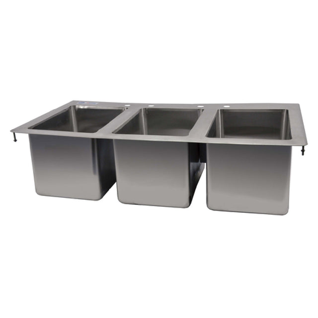 Omcan 39783 (39783) Drop-In Sink Three Compartment 10" Wide X 14" Front-to-back X 10" Deep Compartments