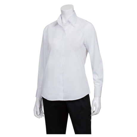 Chef Works W100WHTXL Women's Essential Dress Shirt Long Sleeves Adjustable Cuffs