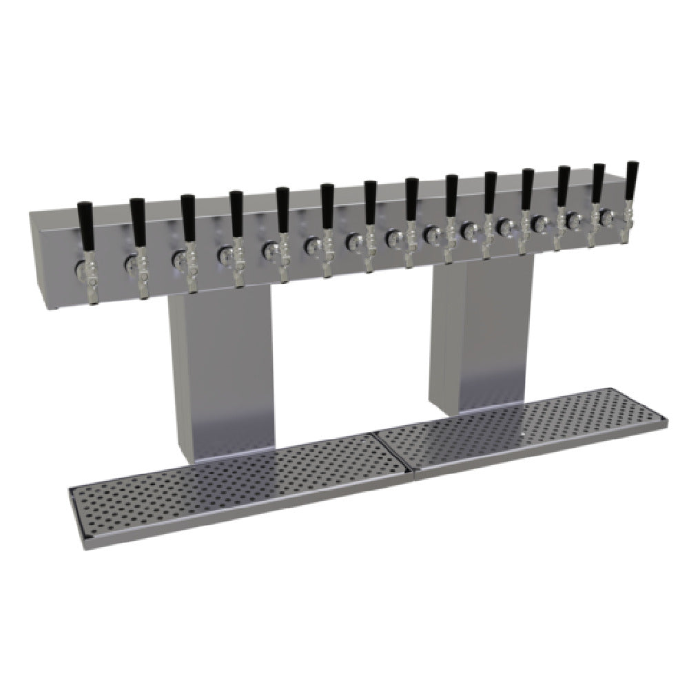 Glastender BRT-14-SSR Bridge Draft Dispensing Tower Countertop (14) Stainless Steel Faucets (handles Not Included)