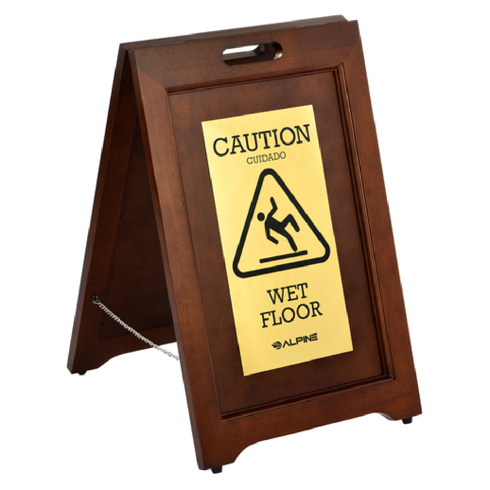 Alpine Industries ALP499-BRA Wet Floor Sign "Caution" 2-sided