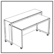 Bauscher Hepp VE-86003 - Venta® Mobile Bar, (set Of Two Tables) On Castors With Integrated Height Adjustment