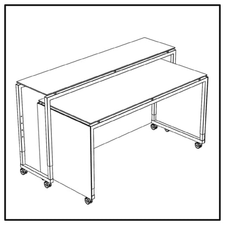 Bauscher Hepp VE-86003 - Venta® Mobile Bar, (set Of Two Tables) On Castors With Integrated Height Adjustment